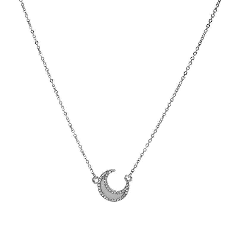 Super Fairy Zircon Moon Necklace - Pedlar's Attic