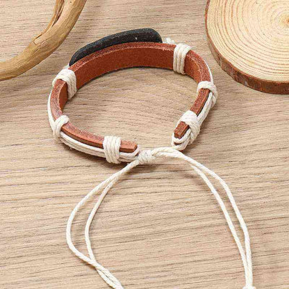 Punk New Style Handcrafted Simple Woven Butterfly Pattern Leather Bracelet - Pedlar's Attic