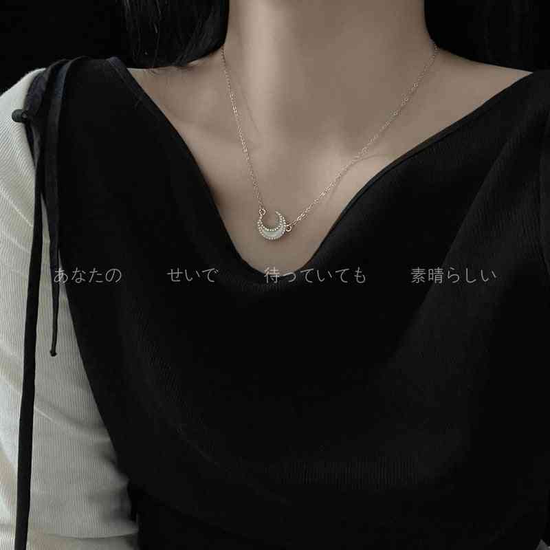 Super Fairy Zircon Moon Necklace - Pedlar's Attic