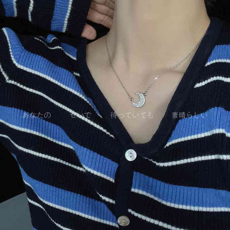 Super Fairy Zircon Moon Necklace - Pedlar's Attic