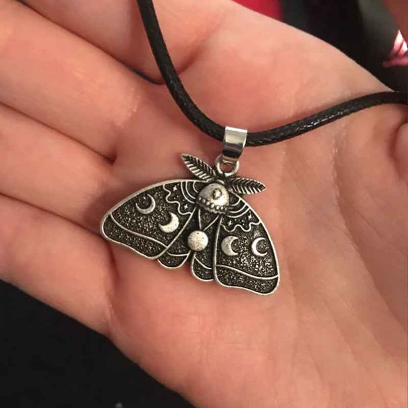 Cross-Border European and American Retro Style Moth Sun and Moon Carved Pattern Earrings Gothic Punk Personality Exaggerated Earrings