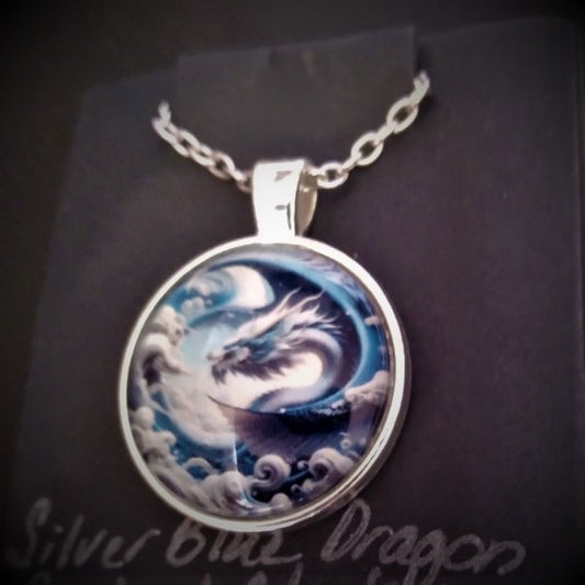 Large Blue Dragon necklace