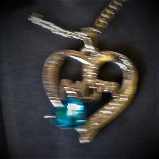 Jeweled MOM Heart