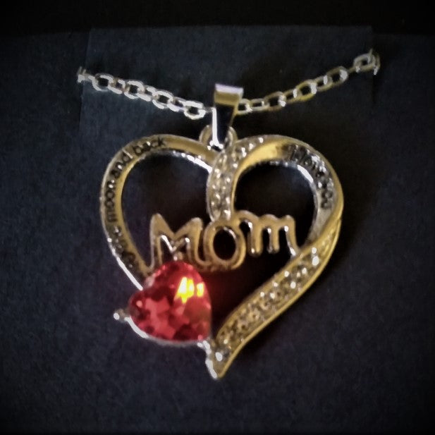 Jeweled MOM Heart