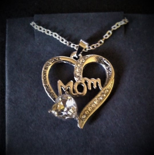 Jeweled MOM Heart