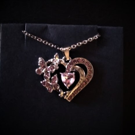 Pink Butterfly Heart