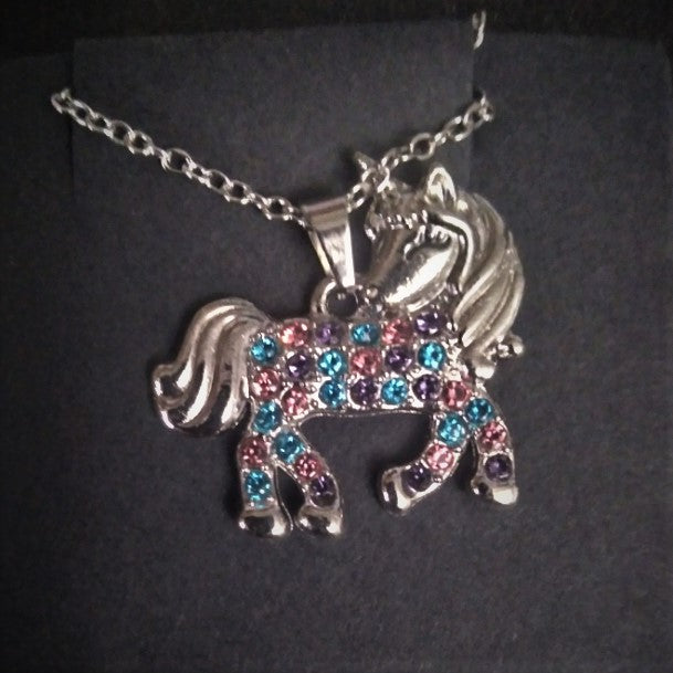 Pink, Blue + White Unicorn
