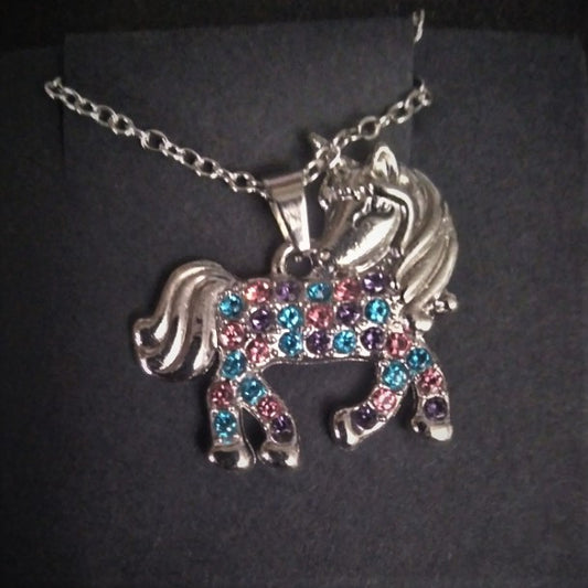 Pink, Blue + White Unicorn
