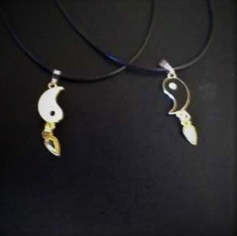 Corded set of Ying Yang freindship necklaces