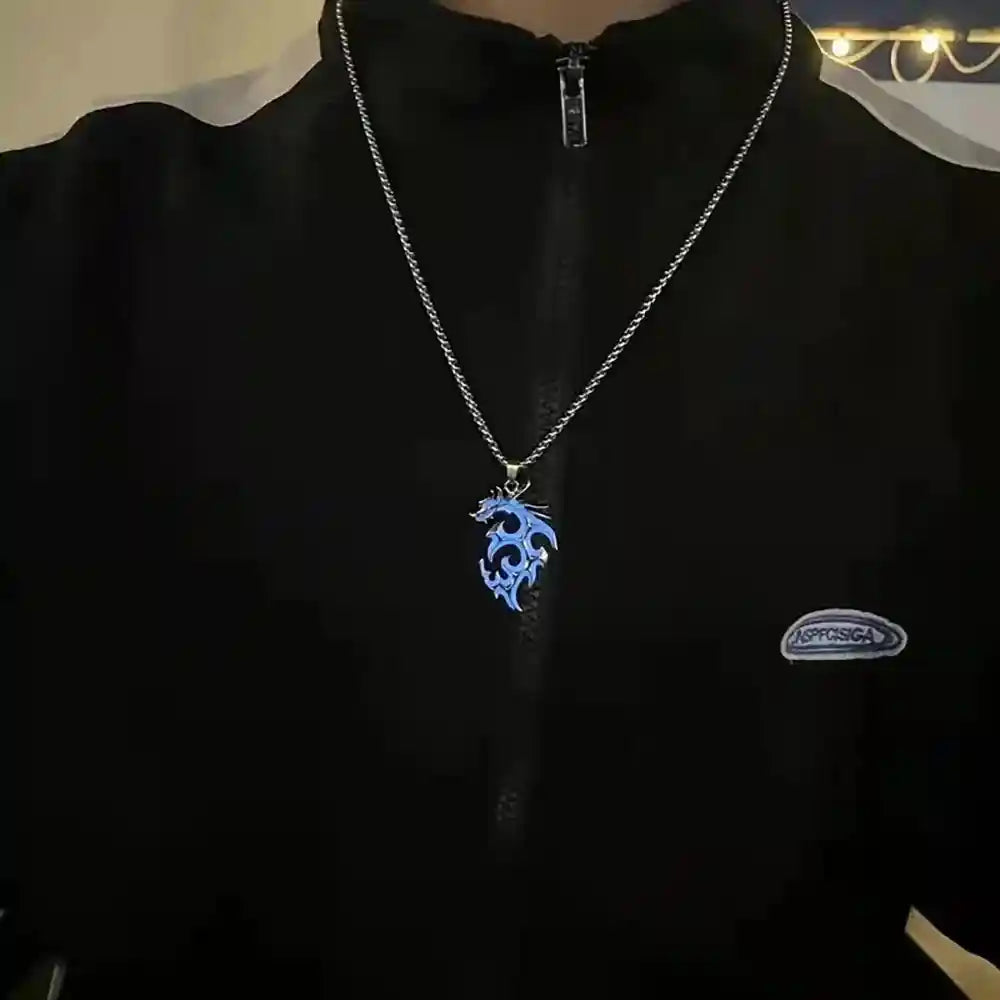 Luminous Alloy Dragon Pendant Glowing Necklace - Pedlar's Attic