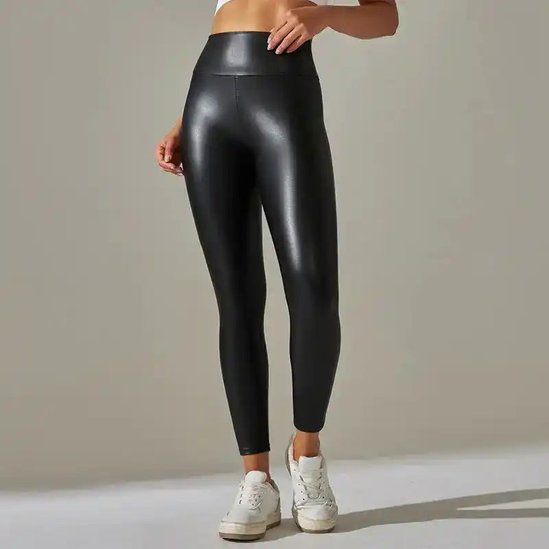 Luna’s Edge – Faux Leather High-Waist Leggings