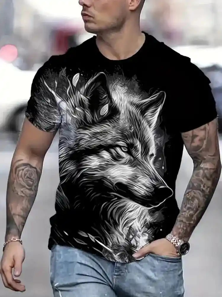 Luna's Pack – Fire Wolf 3D Print Oversized Tee