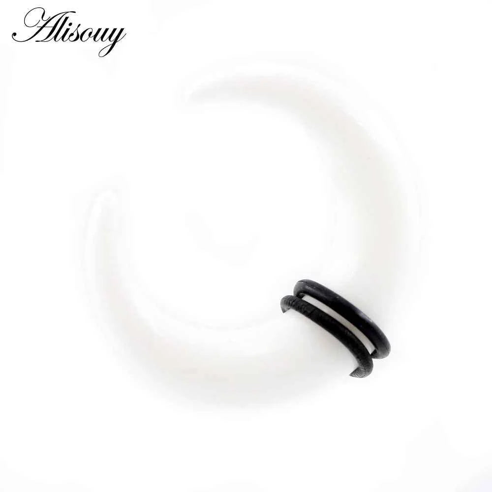 2pcs Acrylic C Sahpe Buffalo Horn Ear Pincher Septum Rings Piercing Black Ear Taper Stretcher Expander Body Jewelry 1.6mm-16mm