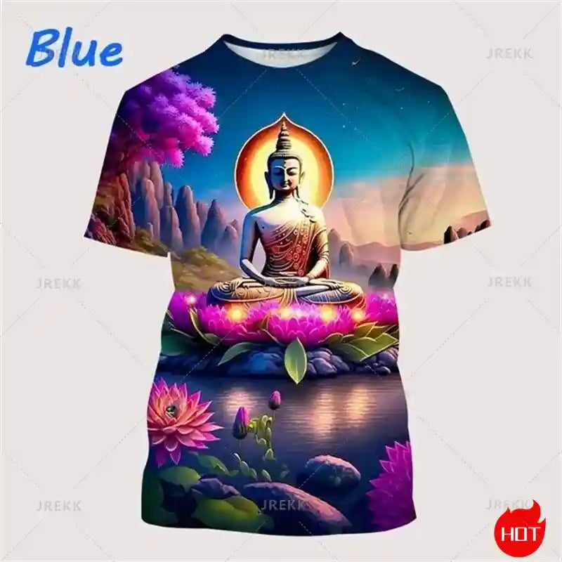 Sacred Presence – Buddha & Spiritual Totem 3D Print Tee