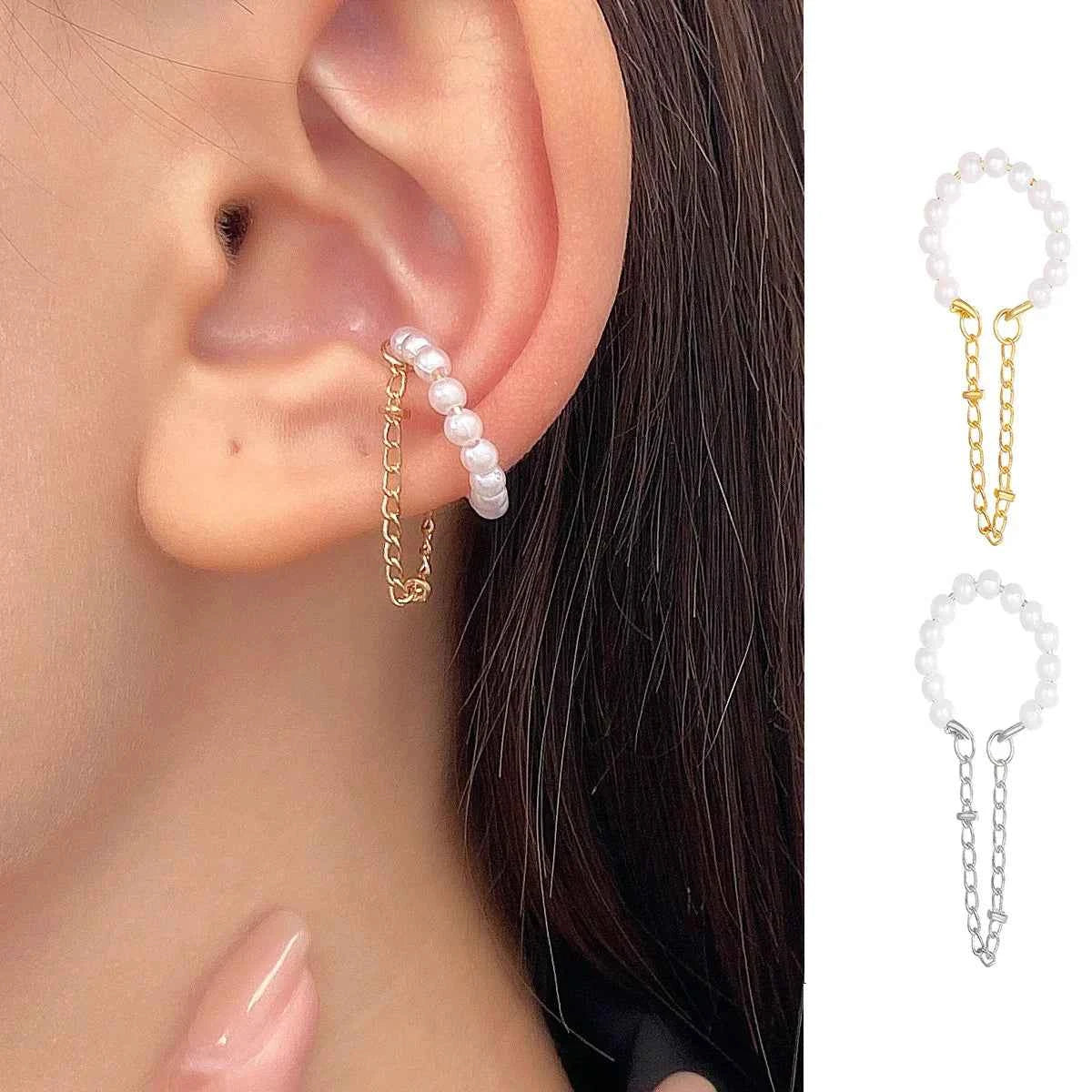1 Pc 2025 Fashion Minilist No Piercing Ear Cuff Earrings for Woman Fake Piercing Earcuff Clips Earrings for Women Cuffs Jewelry - Pedlar's Attic