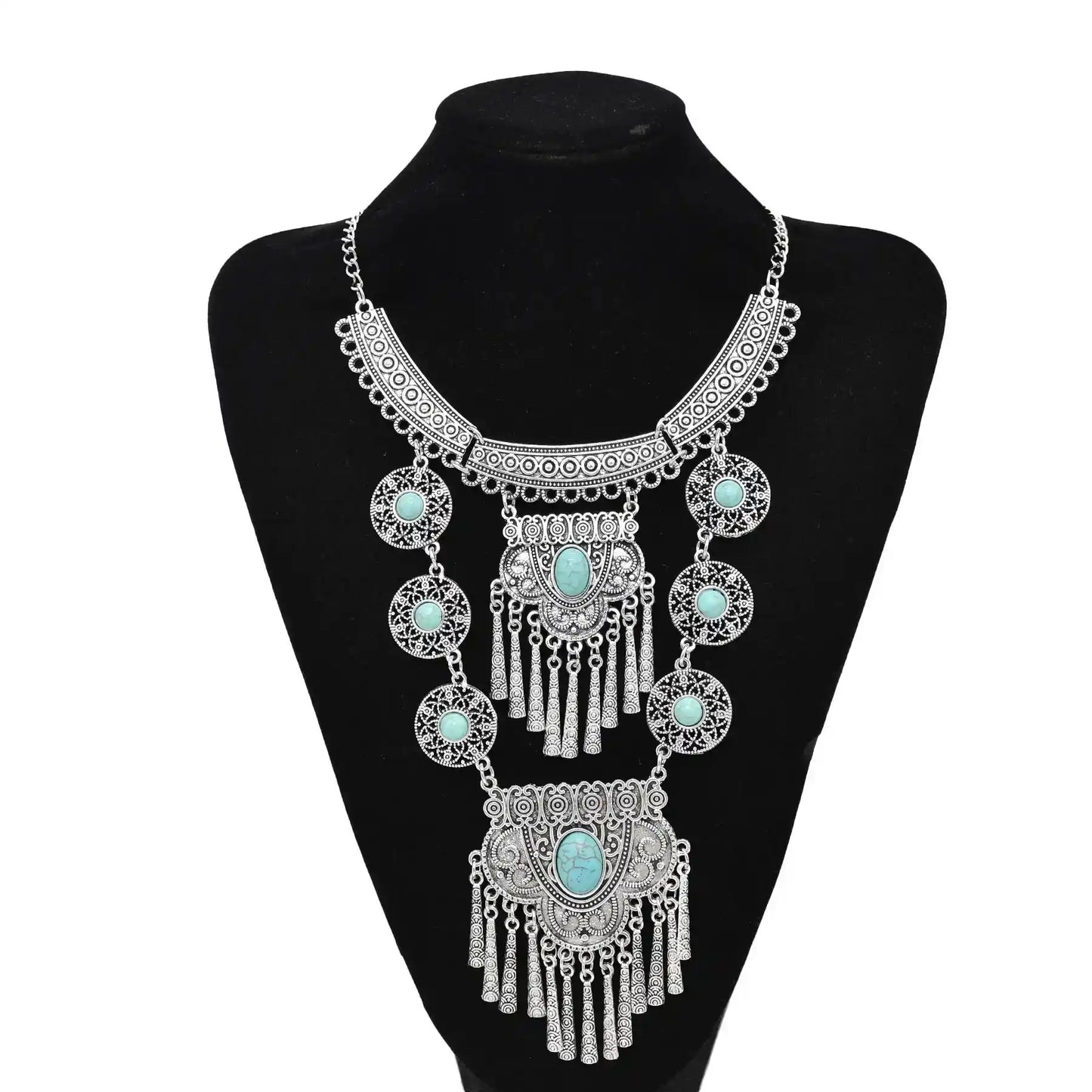 The Wanderer's Collar – Tibetan Boho Statement Necklace