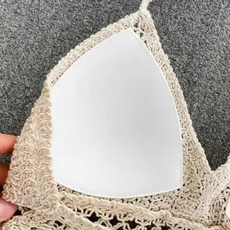 Chelle’s Fringe – Boho Tassel Knit Halter Top