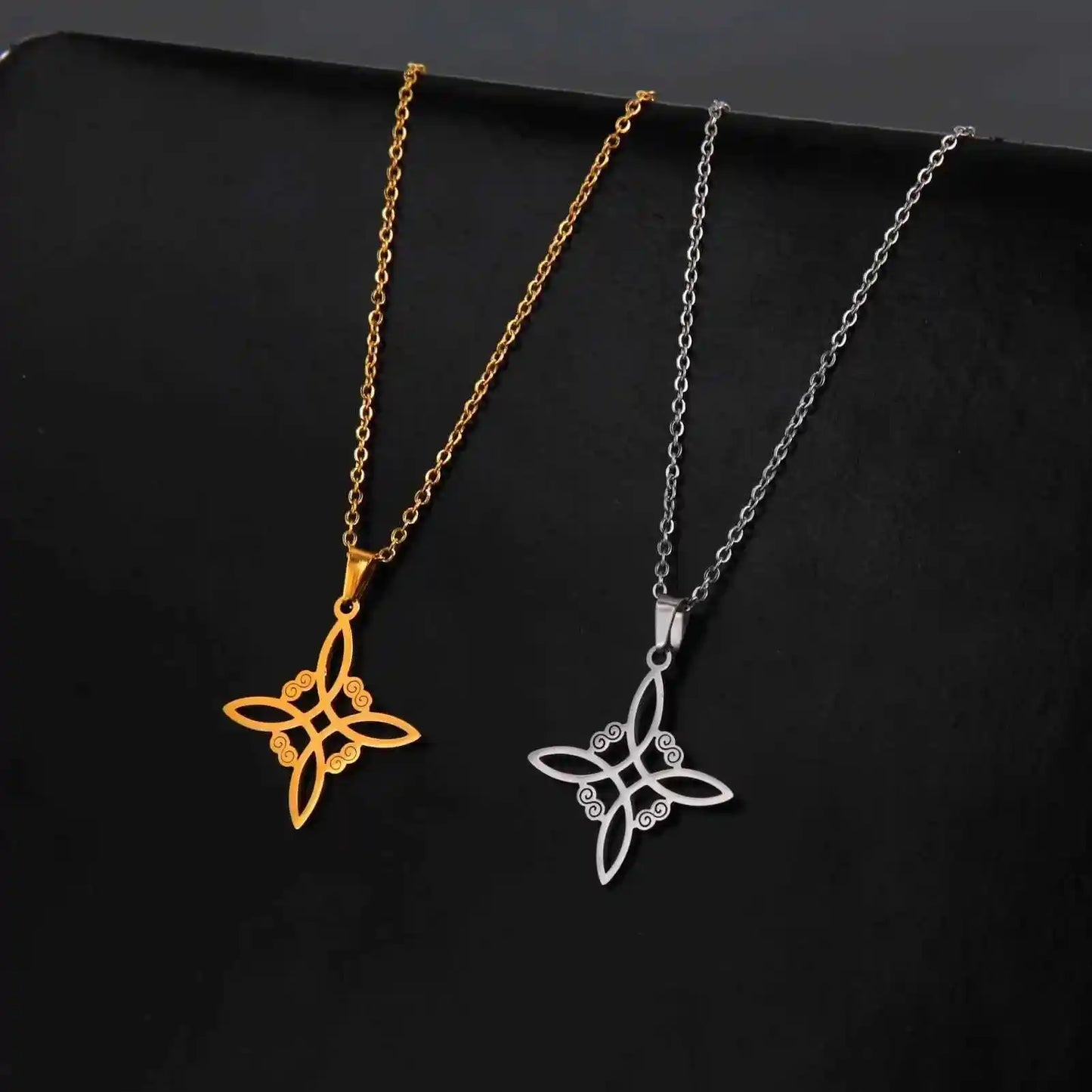 Witch Knot Necklace Stainless Steel - Pedlar's Attic