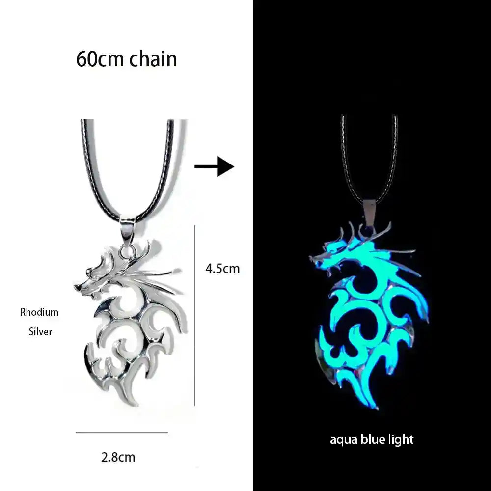 Luminous Alloy Dragon Pendant Glowing Necklace - Pedlar's Attic