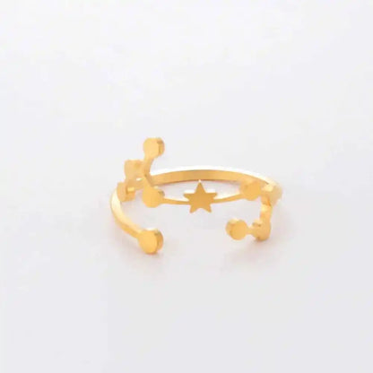 COOLTIME Zodiac Constellation Ring - Adjustable Stainless Steel Jewelry for Your Sign - Ideal Gift for Astrology Lovers - Pedlar's Attic