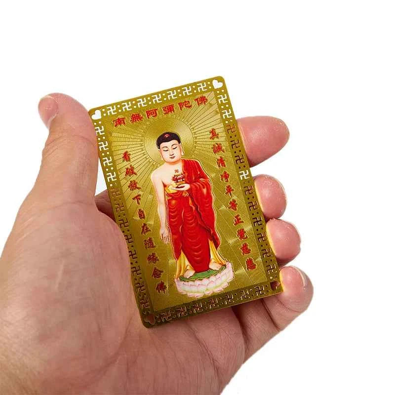 Collection Tibetan Buddhism Exquisite Copper Card Amulet Thangka Fortune Card Buddha Safe And Good Luck Card Gift