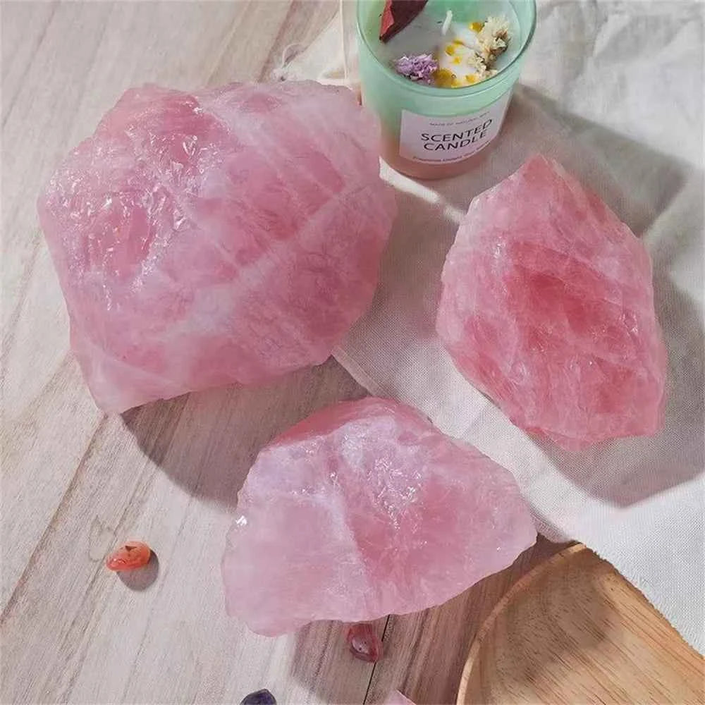 100% Natural Rose Quartz Stone Raw Crystals Stones