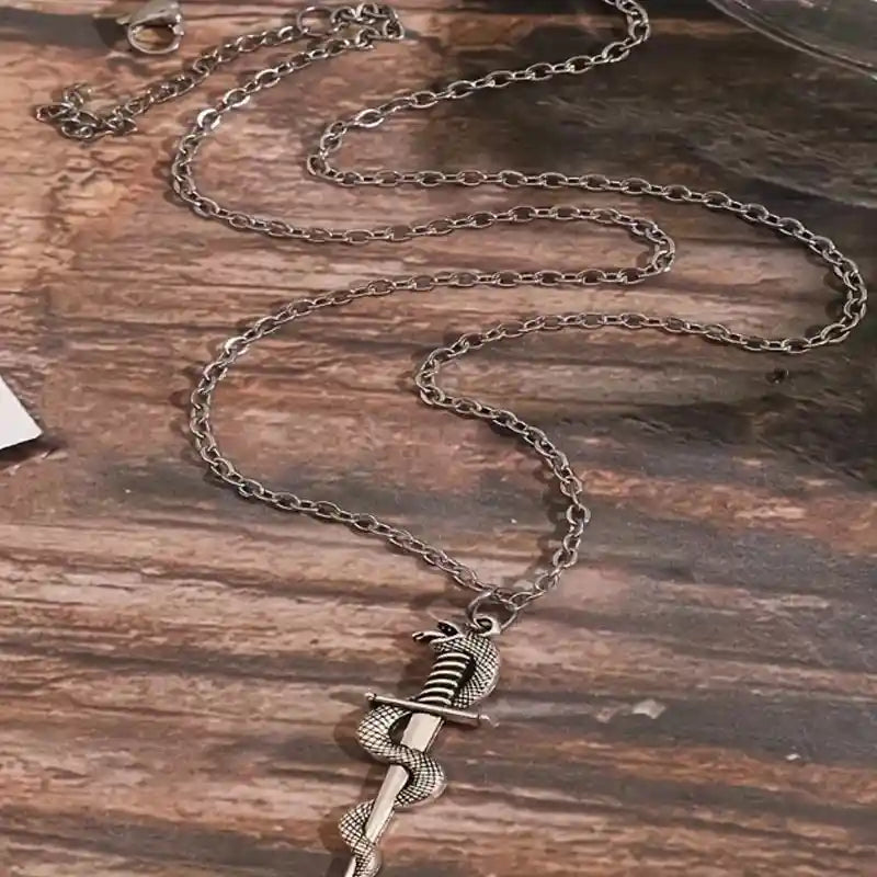 Snake Necklace,Edgy Gothic Sword - Pedlar's Attic