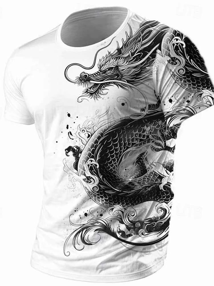 Men's T-shirts 3D dragon prints
