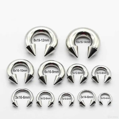 Cone Circular Barbell Piercing Septum Nose Ring Hoop Helix Earrings - Pedlar's Attic