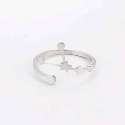 COOLTIME Zodiac Constellation Ring - Adjustable Stainless Steel Jewelry for Your Sign - Ideal Gift for Astrology Lovers - Pedlar's Attic