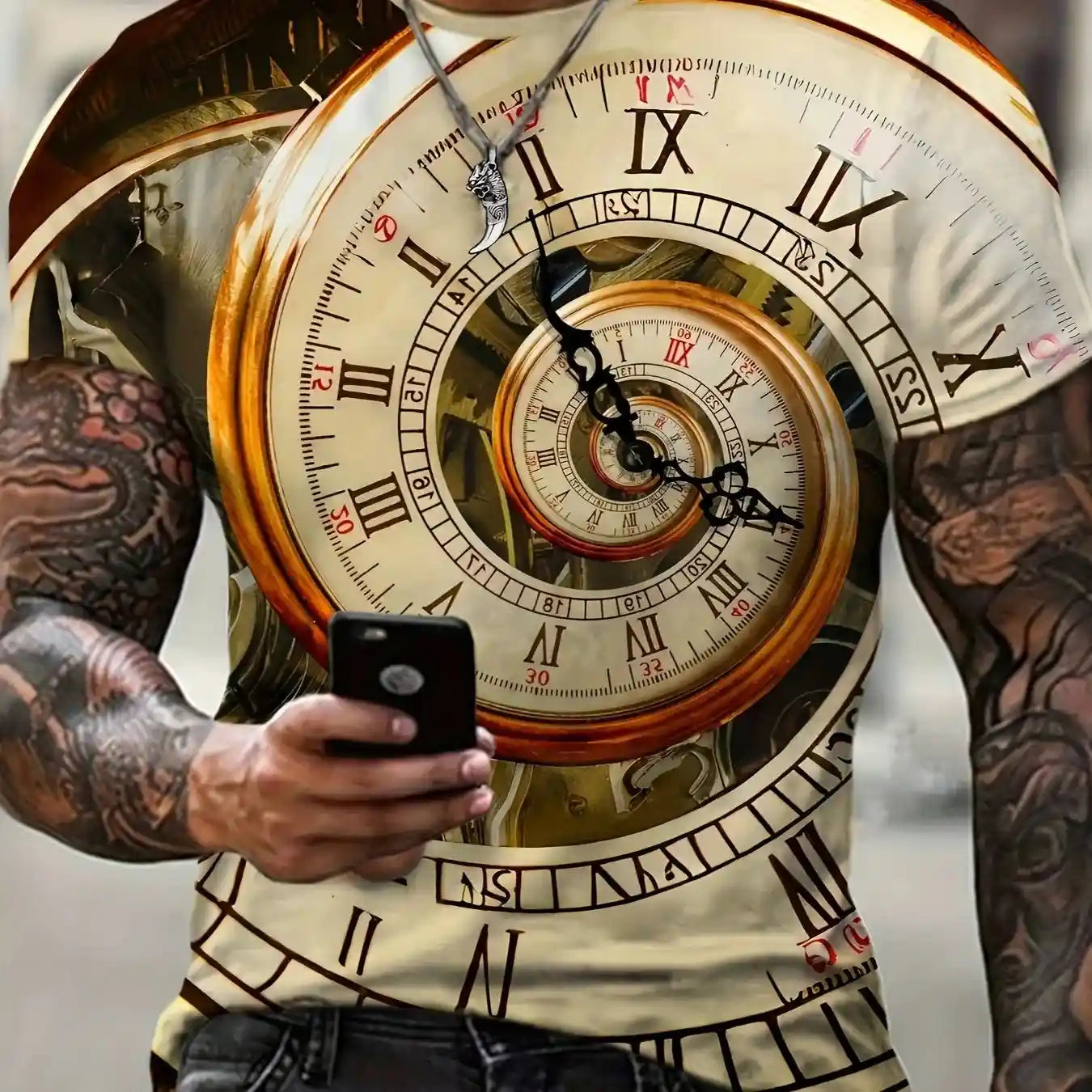 Clockwork Spiral – Abstract Clock 3D Print Tee