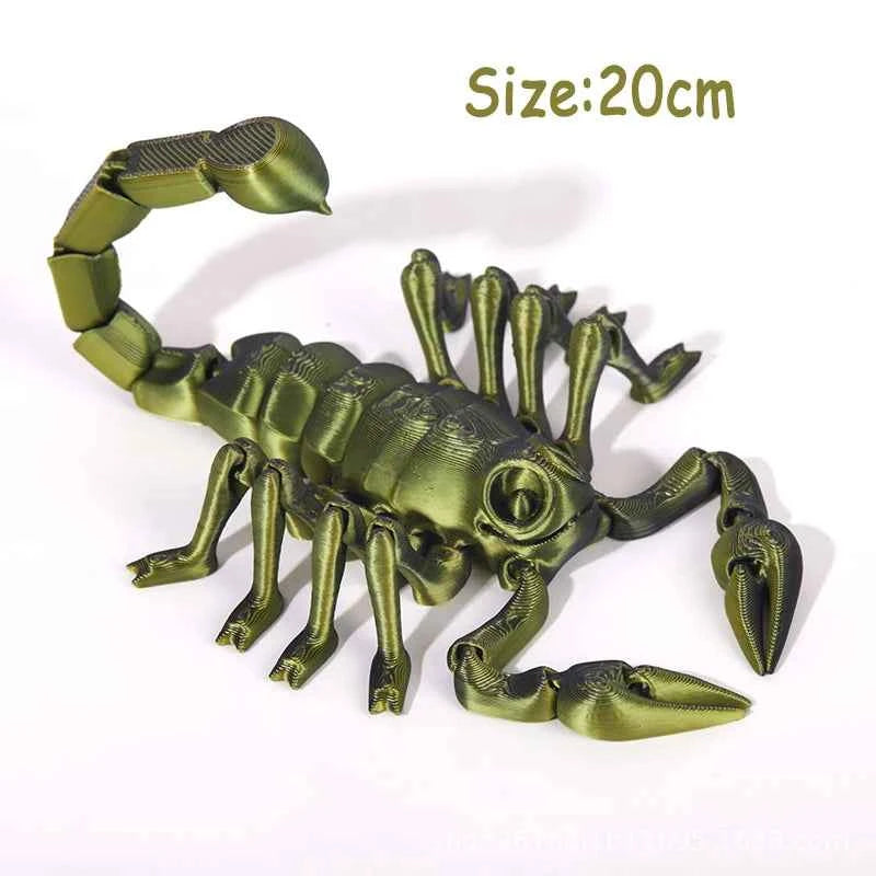 3D Printed Animals Toy Multi-joint Movable Dinosaur Snake Fidget Toy Adults Autism Stress Relief Toys Desktable Decor Kids Gift