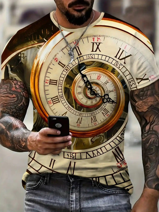 Clockwork Spiral – Abstract Clock 3D Print Tee