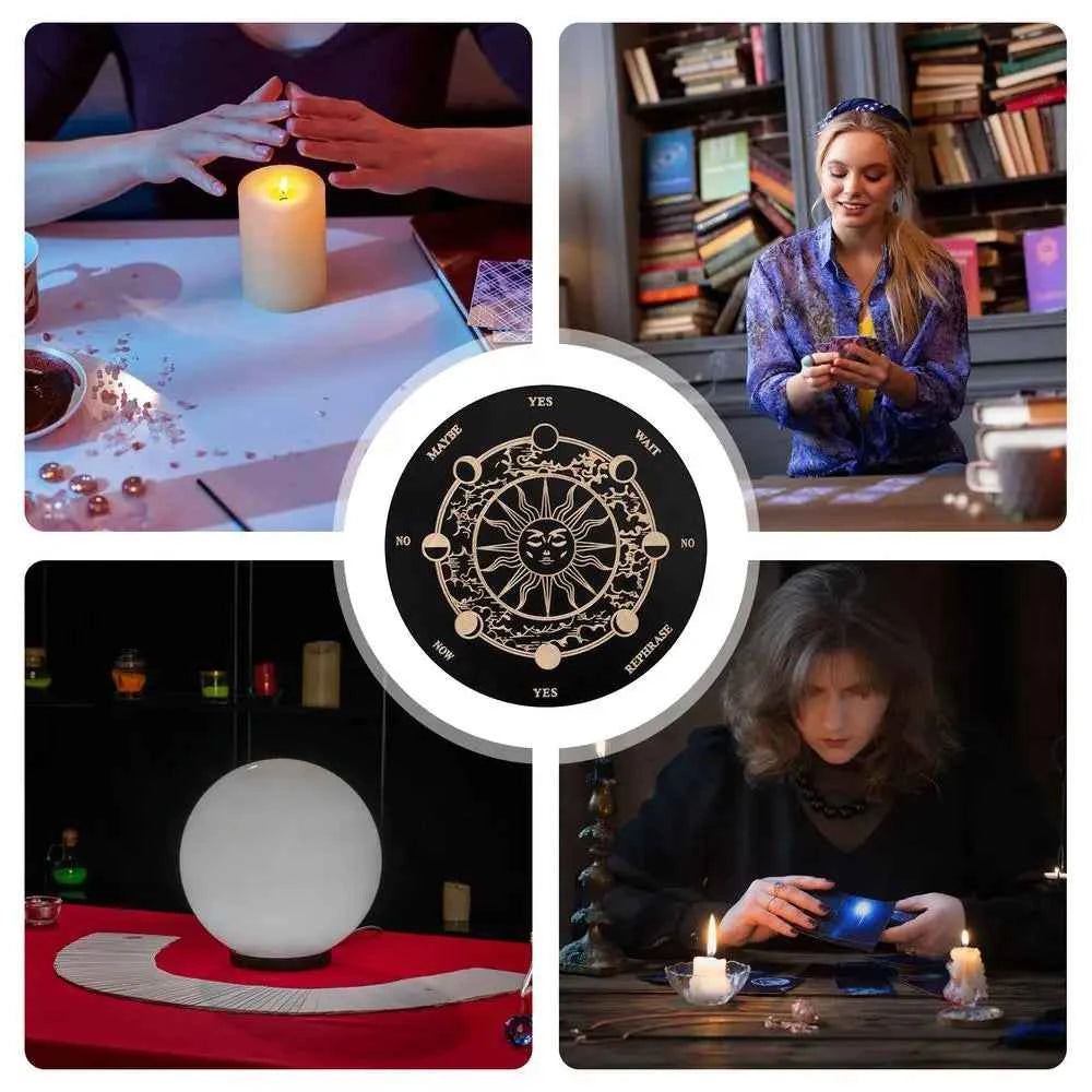 Star Pendulum Board Dowsing Divination Board Decision Maker Planchette Ouija Board Game Energy Carven Plate Witch Crafts