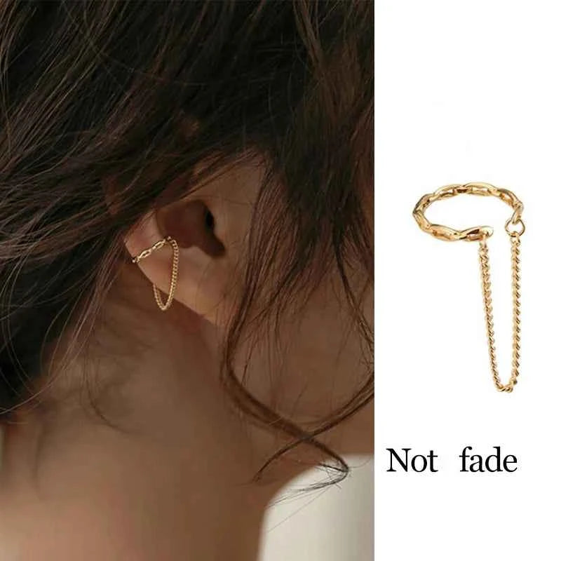 1 Pc 2025 Fashion Minilist No Piercing Ear Cuff Earrings for Woman Fake Piercing Earcuff Clips Earrings for Women Cuffs Jewelry - Pedlar's Attic