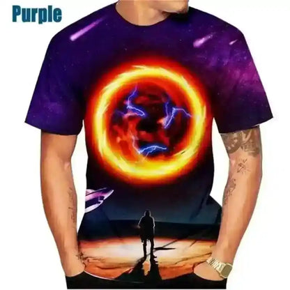 Cosmic Drift – 3D Galaxy & Space Planet Print Tee