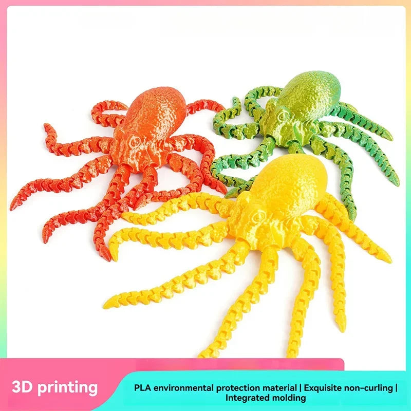 3D Printed Octopus Ornament Creative Animal Landscape Decorations Simulated Octopus Desktop Home Model Party Children's Gift