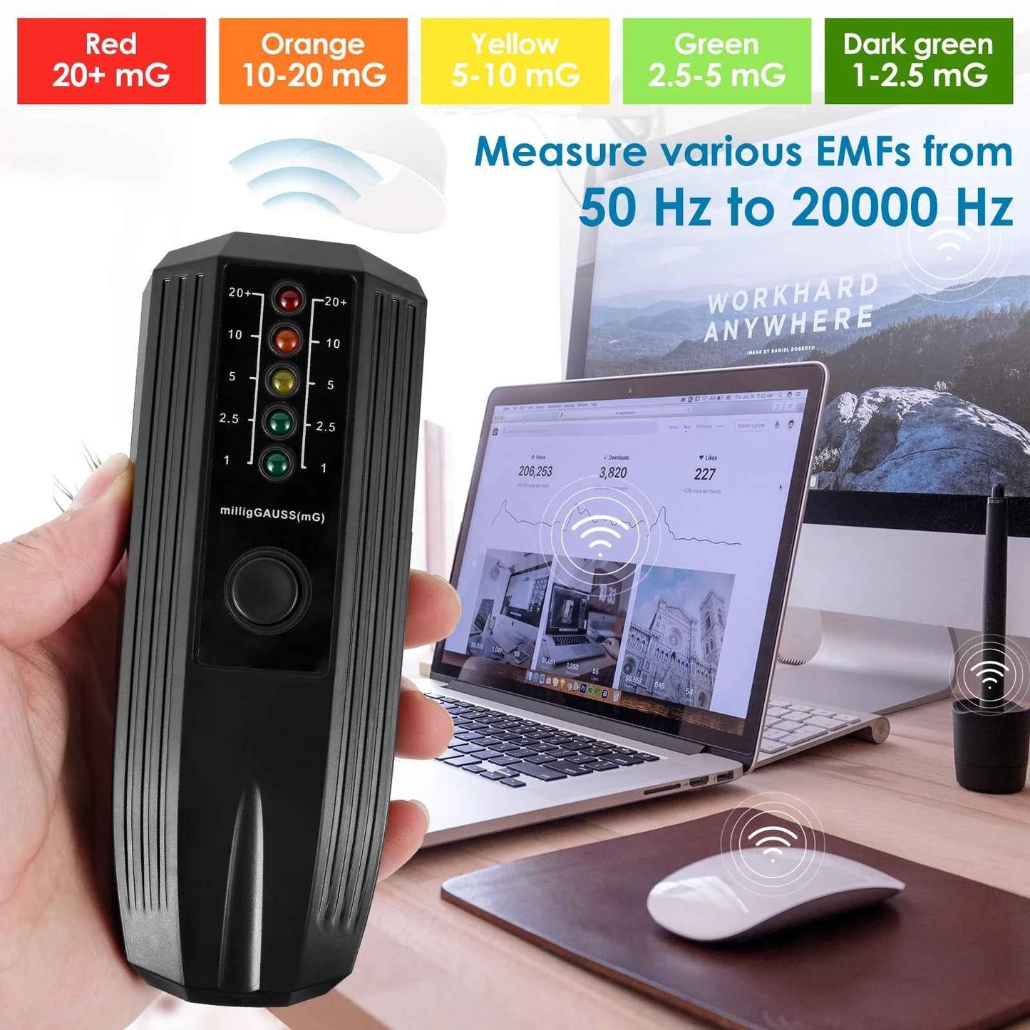 EMF Meter High Accuracy Electromagnetic Field Radiation Detector