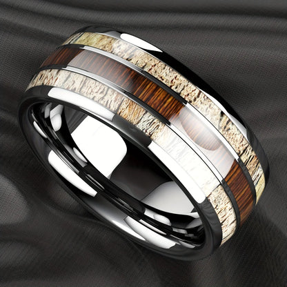 Stone Forge Ring — Agate & Stone Inlay Stainless Steel Band