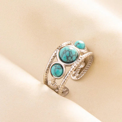 What the Stone Chose — Boho Turquoise Adjustable Ring - Pedlar's Attic