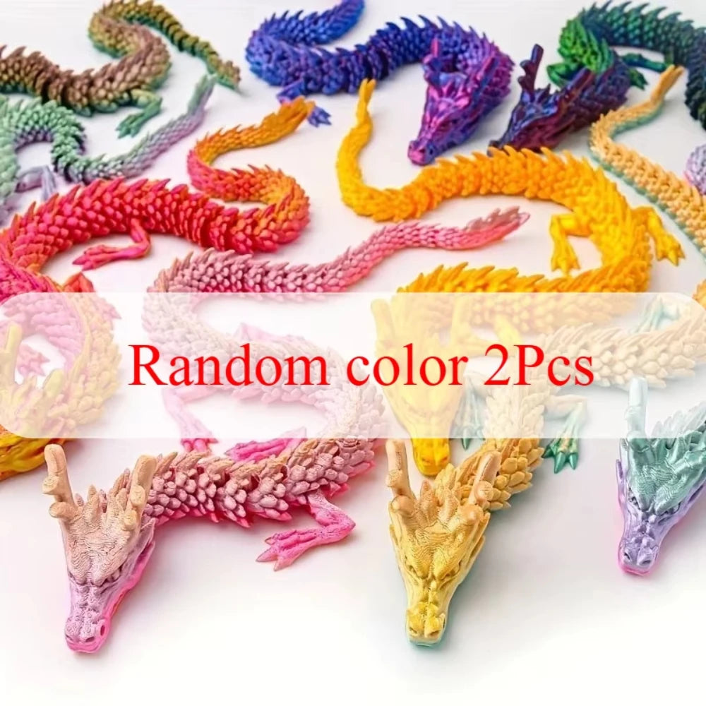3D Printed Conjoined Dragon Ornaments Movable Cartoon Creative Dragon Plants rockery Fish Tank Landscaping Decoration 30cm