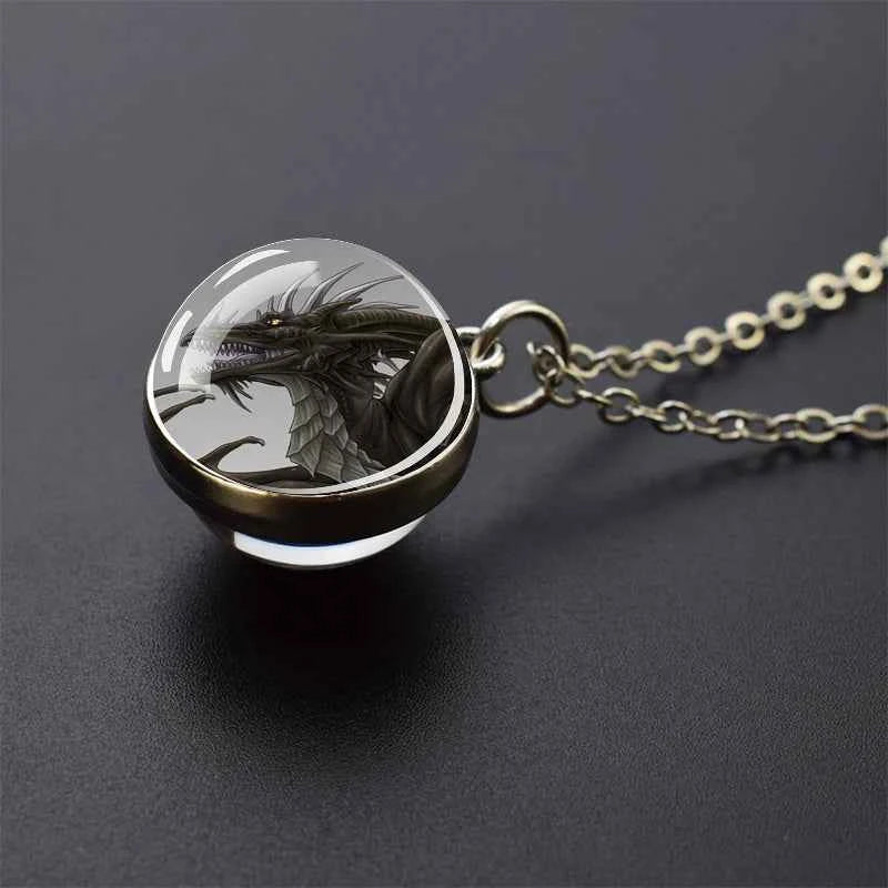 Dragon Glass Ball Pendant