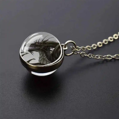 Dragon Glass Ball Pendant - Pedlar's Attic