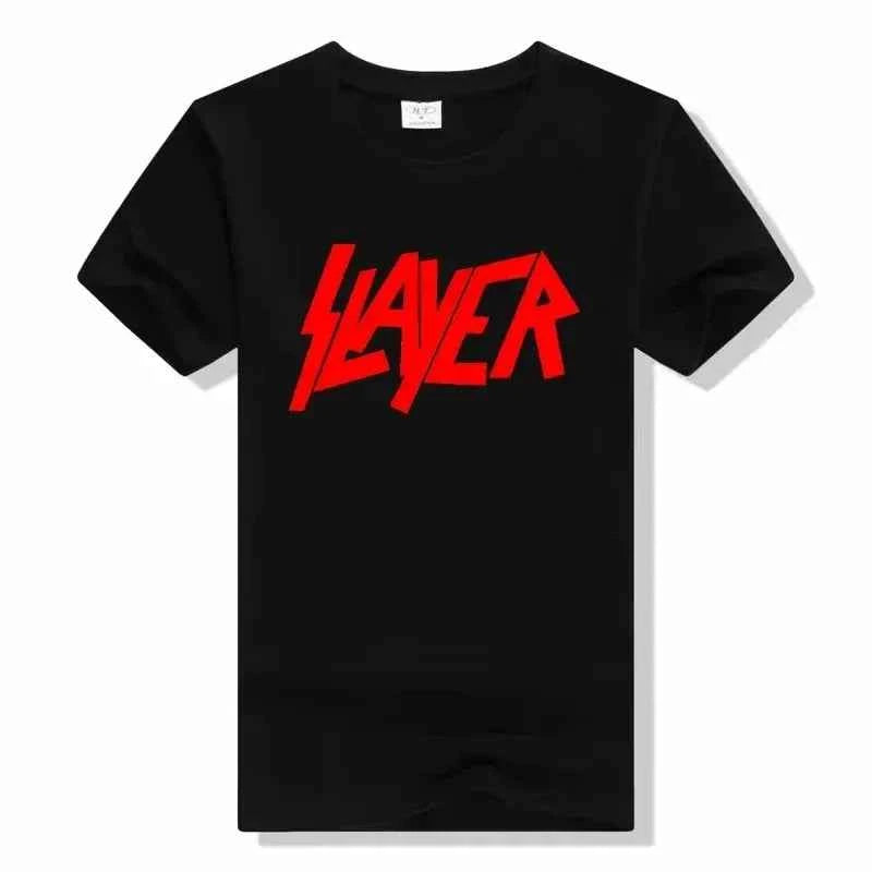 Metal Band T-Shirt Slayer Printed Fashion Streetwear Crew Neck Short Sleeve Tee Cotton Rock Tops Oversized high quality unisex
