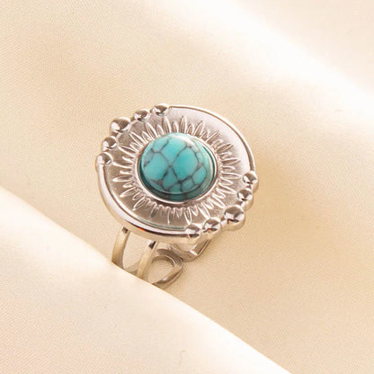 What the Stone Chose — Boho Turquoise Adjustable Ring - Pedlar's Attic