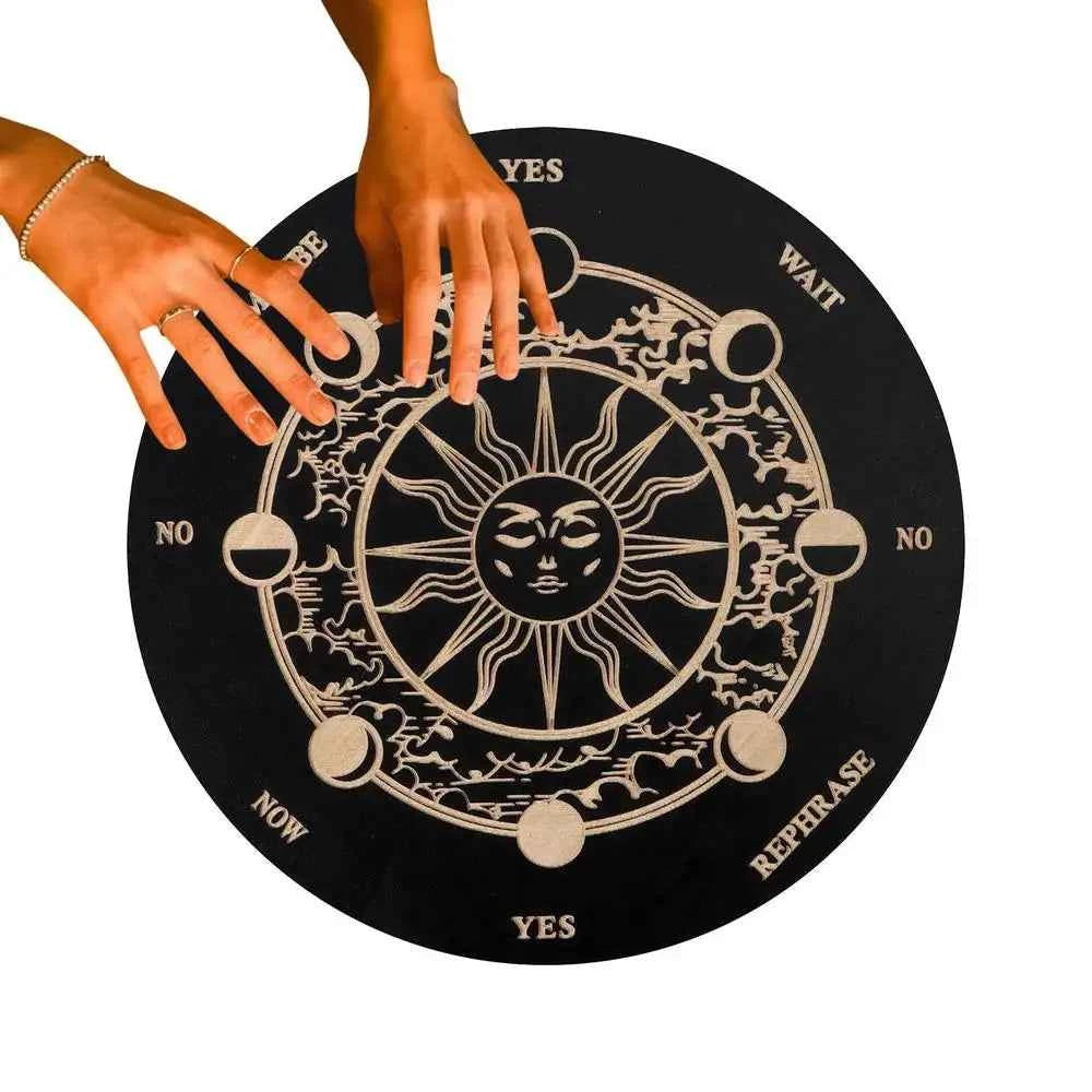 Star Pendulum Board Dowsing Divination Board Decision Maker Planchette Ouija Board Game Energy Carven Plate Witch Crafts