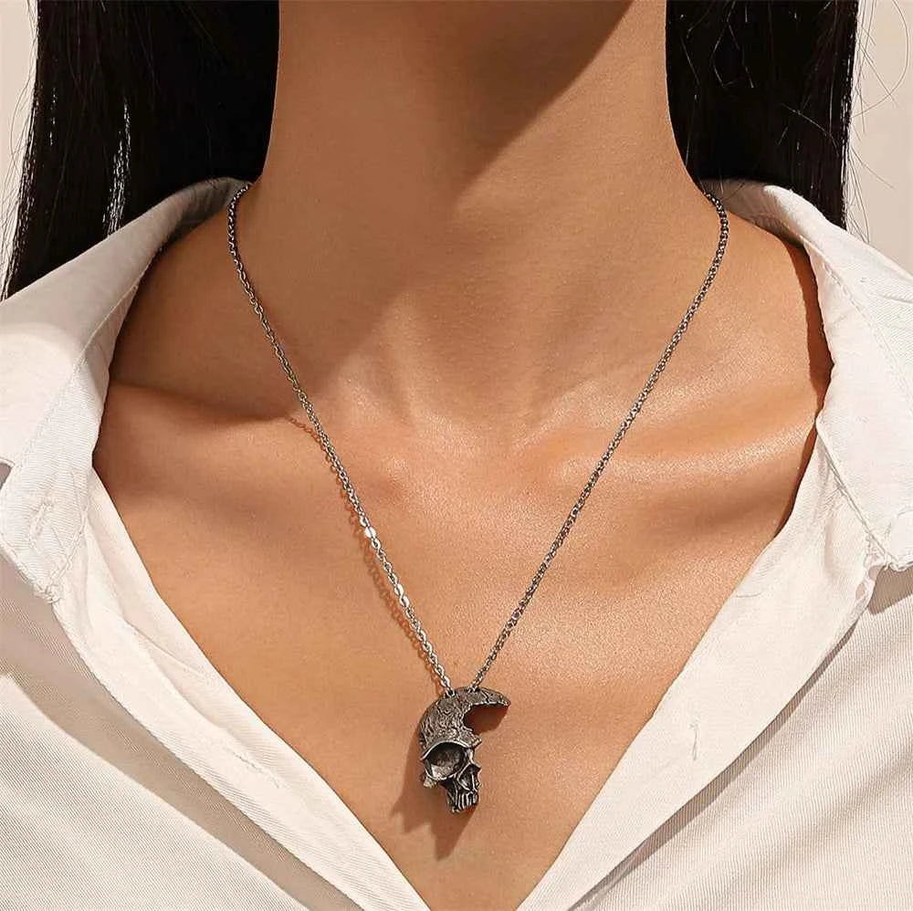 Vintage Skull Face Necklace