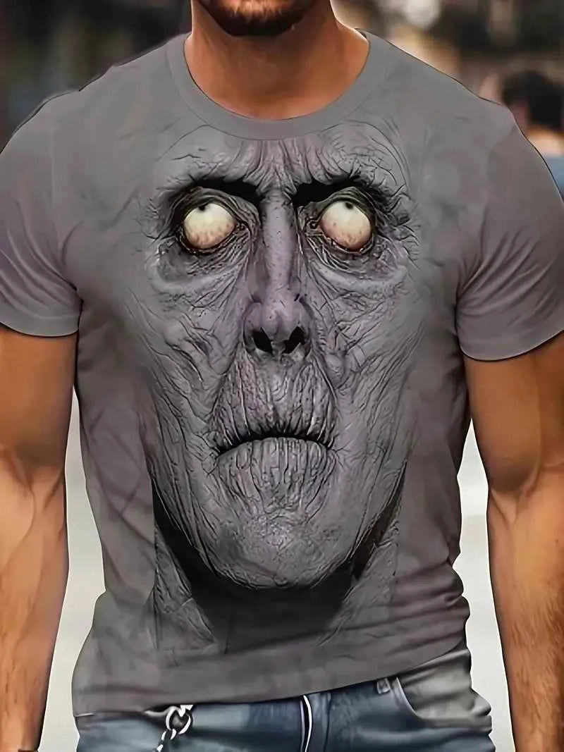 3D Printed Funny Abstract Face Graphic T-Shirt For Men Women