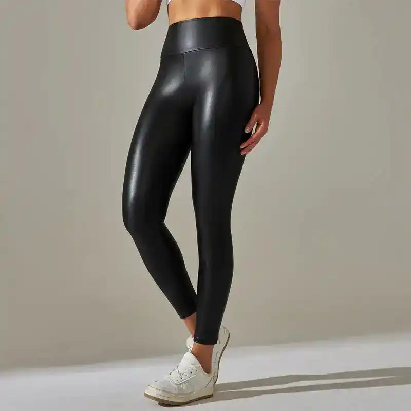Luna’s Edge – Faux Leather High-Waist Leggings