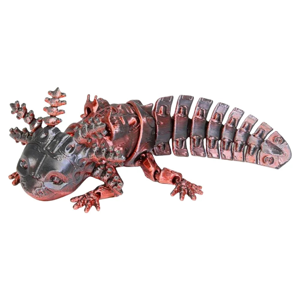 3D Printed Axolotl Toy Collectible Articulated Mechanical Axolotl Figurine 3D Printed Animal for Stress Relief Home Decor